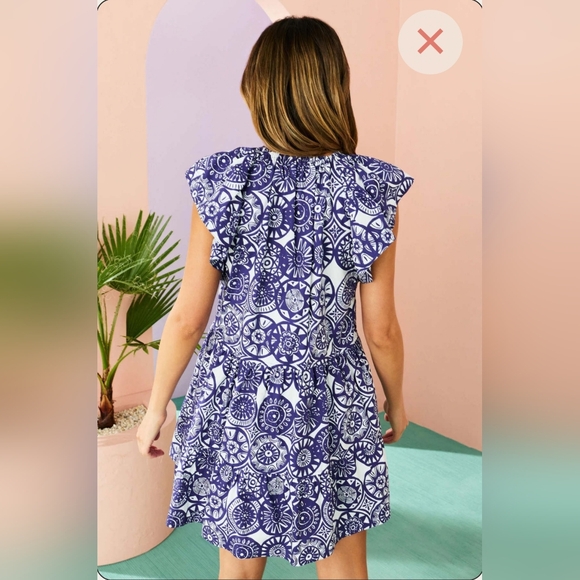 Marie Oliver Kara dress In Iris Coin Print Size 1 Small Excellent - Picture 2 of 8